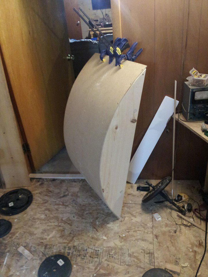 The same panel from the front. Curves are harder to build than flats, which is most of why rooms are full of flats.
