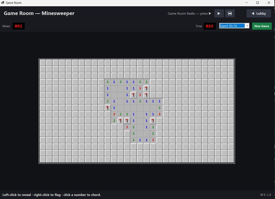 Game Room Minesweeper on expert difficulty