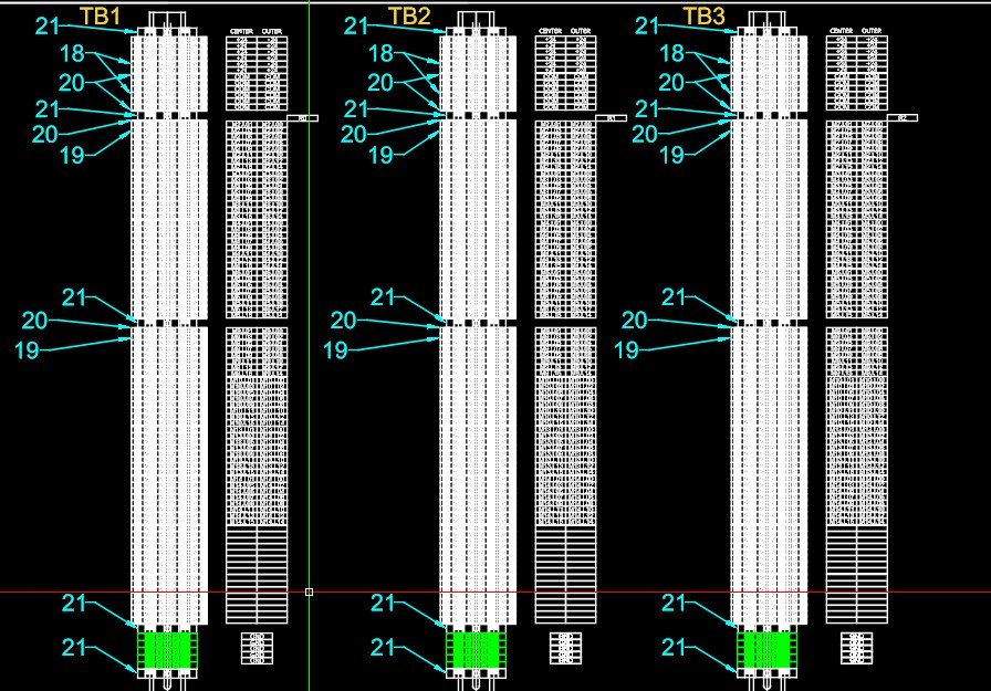 Mechanical cell layout with tagged photo-eyes, motors and pallet stops