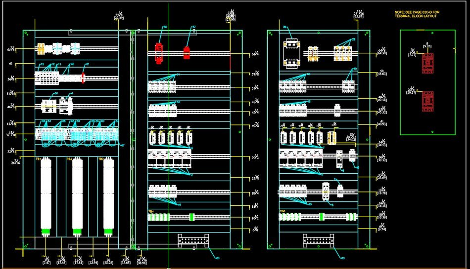 Panel backplate layout with dual dimensioning