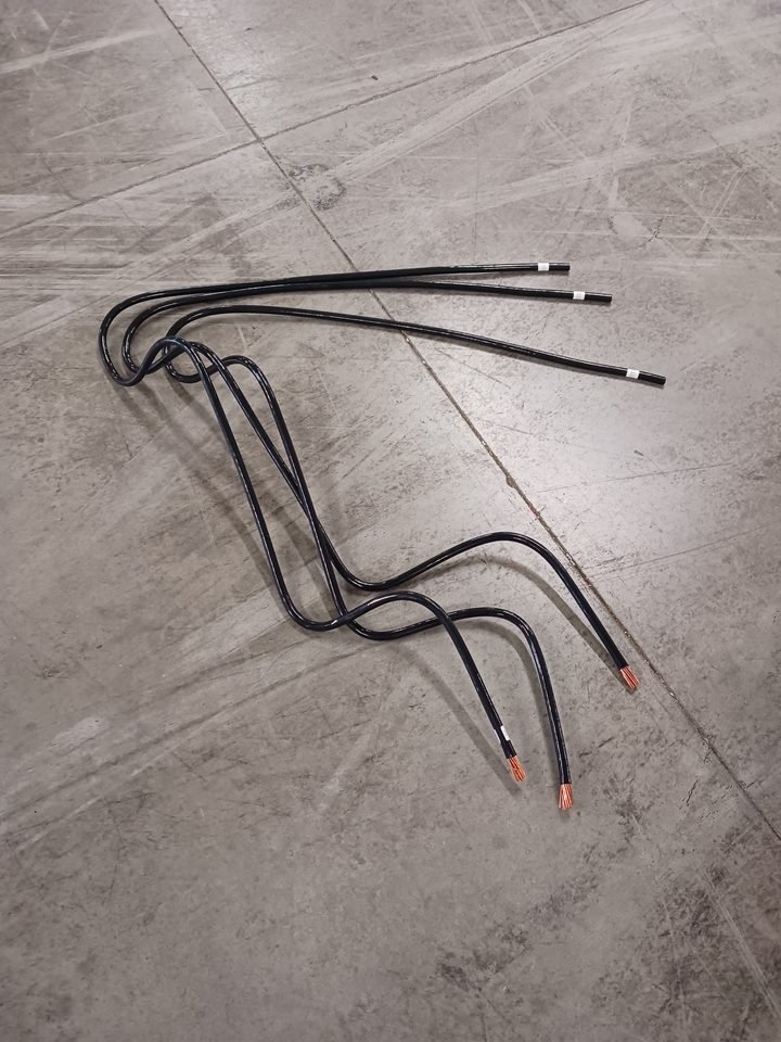 Cable assemblies made up before the trip. Time spent on the floor is the most expensive time there is.