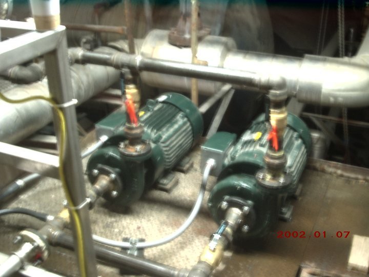 Pump set. Two of them, because in process you don't get to shut down to change one.