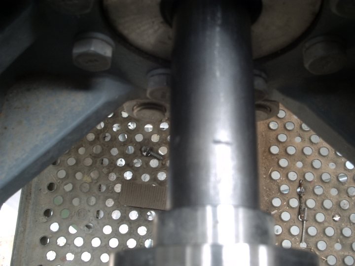 Inside the machine, Stendal. Perforated screen and the shaft running through it.
