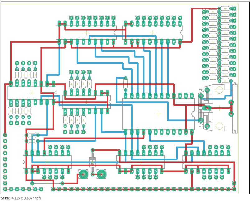Multiface two-layer PCB layout