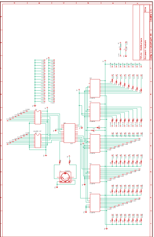 Multiface schematic sheet with full drafting border and title block