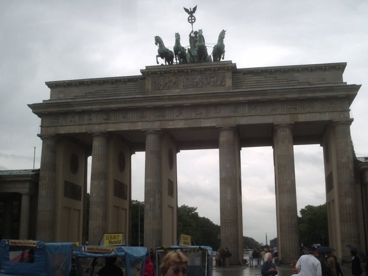 Brandenburg Gate. Gray, drizzling, and worth the walk anyway.