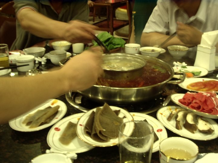 Hotpot with the crew. Best meal of any trip is always the one somebody local orders for you, and you find out afterwards what it was.